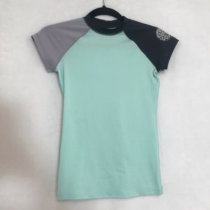 Rip curl SZ XS rash guard mint gray black